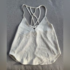 White light camisole tank top open back